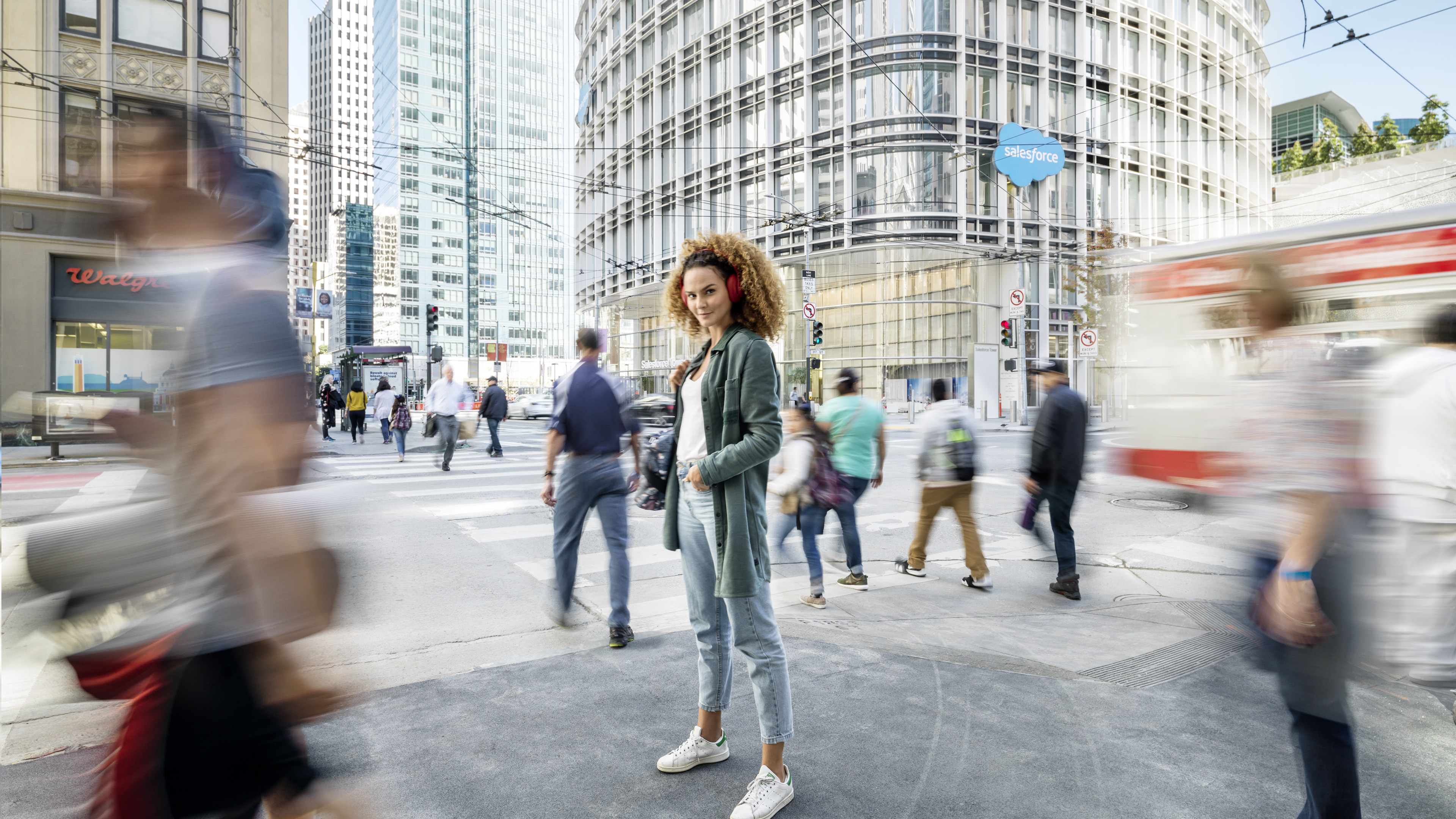 Get the world moving. Walk down the street. world urban.